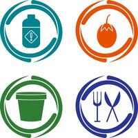 Vegetable plant and Pesticide Icon vector