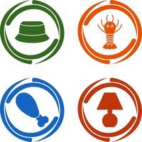 Men Hat and Lobster Icon vector