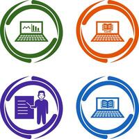 Online Stats and Online Study Icon vector