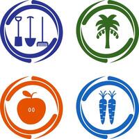 Gardening Tools and Palm tree Icon vector