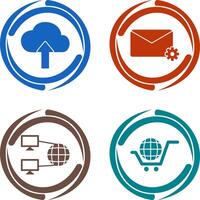 Upload to Cloud and Message Settings Icon vector