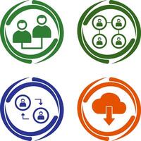 Connected Profiles and relation Icon vector