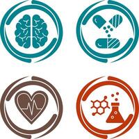 Brain and Capsule Icon vector