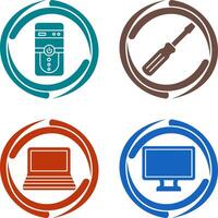 Cpu and Screw driver Icon vector