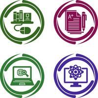 Digital Library and Essay Icon vector