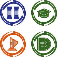 Column and Mortarboard Icon vector