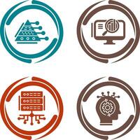 Pyramid Graph and Search Icon vector