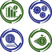 Chart Down and Settings Icon vector