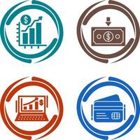 Chart Up and Money Down Icon vector