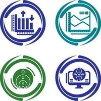 Spline Chart and Bar Graph Icon vector