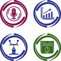 Microphone and Line Bars Icon vector