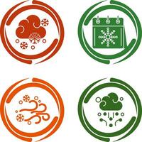 Snowy and Calender Icon vector