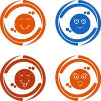 Smile and Neutral Icon vector