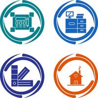 Blueprint and Desk Icon vector