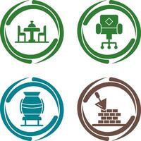 Chair and Dinning Table Icon vector