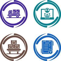 delivery truck and rating Icon vector