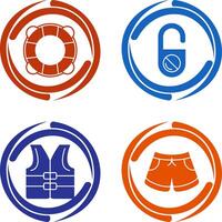 Life Preserver and Do Not Disturb Icon vector