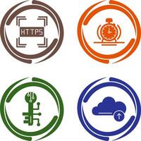 Https and Alarm Icon vector