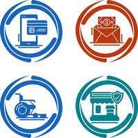 Cashless Payment and Mail Coin Icon vector