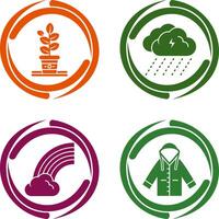 Planting and Rainy Day Icon vector