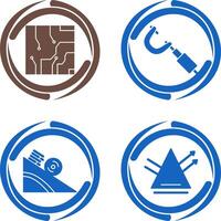 Electrical circuit and Micrometer Icon vector