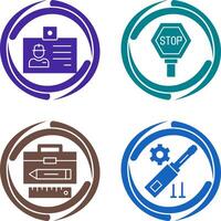 Identity Card and Stop Sign Icon vector