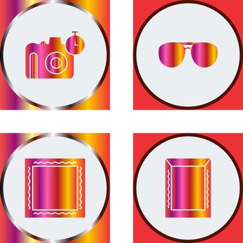 glasses and timer on camera Icon vector