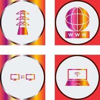 tower and world wide web Icon vector