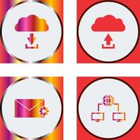 download from cloud upload to cloud Icon vector