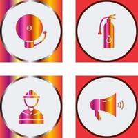 alarm and fire extinguisher Icon vector