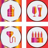 moon shine and beer glasses Icon vector