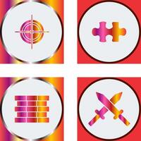 Target and Puzzle Piece Icon vector