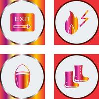 exit and electricity fire Icon vector