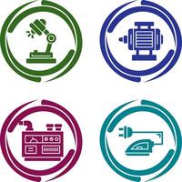 Desk Lamp and ELectric Motor Icon vector