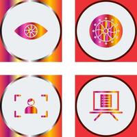 eye and optical diaphram Icon vector