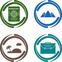 Passport and Mountain Icon vector