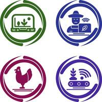 Smart Farm and Farmer Icon vector