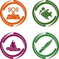 Sos and Fish Icon vector