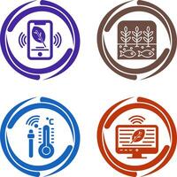 Smart Phone and Hydroponic Icon vector