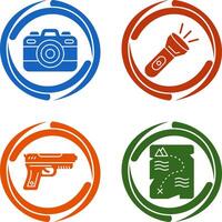 Camera and Flash Light Icon vector