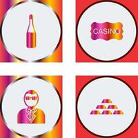 champgane bottle and casino sign Icon vector