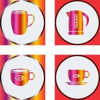 mug and kettle Icon vector