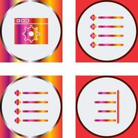 settings and numbered lists Icon vector