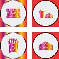 cream cake and lunch bistro Icon vector