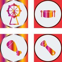 Ferris Wheel and Drum Icon vector