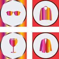 Glasses and Jacket Icon vector