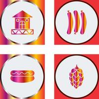 House and Hot Sausage Icon vector