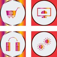 global shopping and cloud sysytem Icon vector