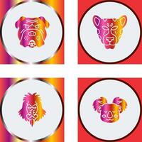 Bulldog and leopard Icon vector