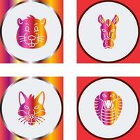 Beaver and Horse Icon vector